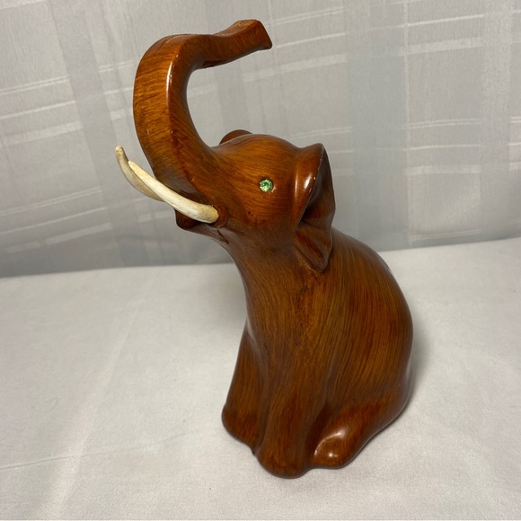 Cute Retro Elephant c1960s Vintage Elephant in Faux Wood - Picture 12 of 14
